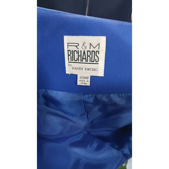 R & M Richards by Karen Kwong Outfit Skirt Jacket Size 20WP Blue 100% Polyester - Picture 5 of 9